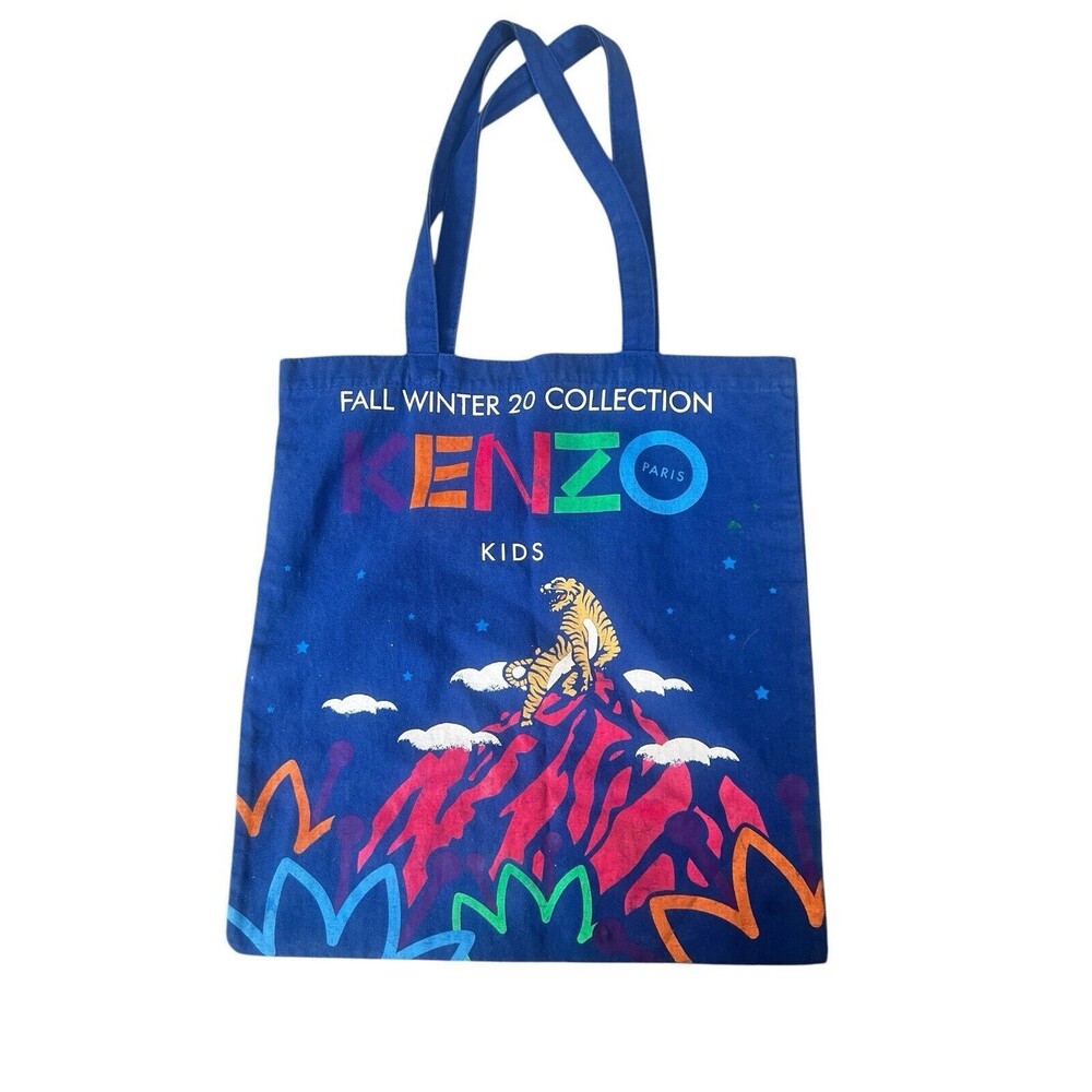 Kenzo Paris Kids Tiger Colorful Cotton Tote Bag